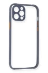 Mey İthalat®  iPhone 12 Pro Kılıf Miami Şeffaf Silikon - Gri