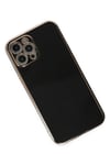 Mey İthalat®  iPhone 12 Pro Kılıf Volet Silikon - Siyah
