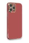 Mey İthalat®  iPhone 12 Pro Kılıf Volet Silikon - Kırmızı