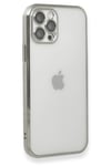 Mey İthalat®  iPhone 12 Pro Max Kılıf  Lensli Silikon - Gümüş