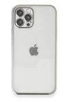 Mey İthalat®  iPhone 12 Pro Max Kılıf  Lensli Silikon - Gümüş