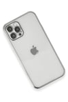 Mey İthalat®  iPhone 12 Pro Max Kılıf  Lensli Silikon - Gümüş