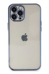 Mey İthalat®  iPhone 12 Pro Max Kılıf  Lensli Silikon - Açık Mavi
