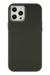 Mey İthalat®  iPhone 12 Pro Max Kılıf Asya Deri Silikon - Koyu Yeşil