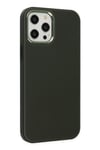 Mey İthalat®  iPhone 12 Pro Max Kılıf Asya Deri Silikon - Koyu Yeşil