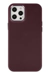 Mey İthalat®  iPhone 12 Pro Max Kılıf Asya Deri Silikon - Mürdüm