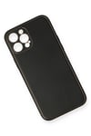 Mey İthalat®  iPhone 12 Pro Max Kılıf Coco Deri Silikon Kapak - Siyah
