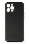 Mey İthalat®  iPhone 12 Pro Max Kılıf Coco Deri Silikon Kapak - Siyah