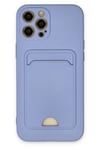 Mey İthalat®  iPhone 12 Pro Max Kılıf Kelvin Kartvizitli Silikon - Lila
