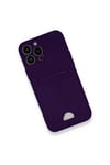 Mey İthalat®  iPhone 12 Pro Max Kılıf Kelvin Kartvizitli Silikon - Derin Mor