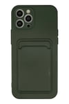 Mey İthalat®  iPhone 12 Pro Max Kılıf Kelvin Kartvizitli Silikon - Koyu Yeşil