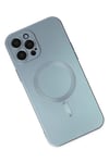 Mey İthalat®  iPhone 12 Pro Max Kılıf Moshi Lens Magneticsafe Silikon - Sierra Blue