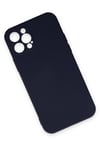 Mey İthalat®  iPhone 12 Pro Max Kılıf Nano içi Kadife Silikon - Lacivert