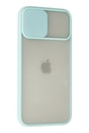 Mey İthalat®  iPhone 12 Pro Max Kılıf Palm Buzlu Kamera Sürgülü Silikon - Turkuaz