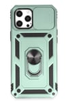 Mey İthalat®  iPhone 12 Pro Max Kılıf Pars Lens Yüzüklü Silikon - Yeşil