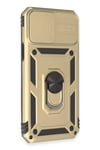 Mey İthalat®  iPhone 12 Pro Max Kılıf Pars Lens Yüzüklü Silikon - Gold