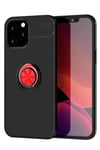 Mey İthalat®  iPhone 12 Pro Max Kılıf Range Yüzüklü Silikon - Siyah-Kırmızı