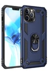 Mey İthalat®  iPhone 12 Pro Max Kılıf Sofya Yüzüklü Silikon Kapak - Lacivert