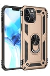Mey İthalat®  iPhone 12 Pro Max Kılıf Sofya Yüzüklü Silikon Kapak - Gold