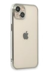 Mey İthalat®  iPhone 13 Kılıf  Lensli Silikon - Gümüş