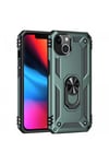 Mey İthalat®  iPhone 13 Kılıf Sofya Yüzüklü Silikon Kapak - Yeşil