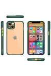 Mey İthalat®  iPhone 13 Mini Kılıf Miami Şeffaf Silikon - Koyu Yeşil