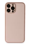Mey İthalat®  iPhone 13 Pro Kılıf Coco Deri Silikon Kapak - Pembe