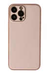 Mey İthalat®  iPhone 13 Pro Kılıf Coco Deri Silikon Kapak - Pudra