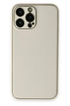 Mey İthalat®  iPhone 13 Pro Kılıf Coco Deri Silikon Kapak - Beyaz