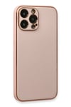 Mey İthalat®  iPhone 13 Pro Kılıf Coco Deri Silikon Kapak - Pembe