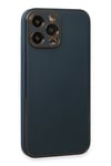 Mey İthalat®  iPhone 13 Pro Kılıf Coco Deri Silikon Kapak - Mavi