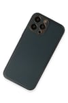 Mey İthalat®  iPhone 13 Pro Kılıf Coco Deri Silikon Kapak - Mavi