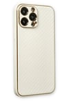 Mey İthalat®  iPhone 13 Pro Kılıf Coco Karbon Silikon - Beyaz