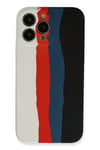 Mey İthalat®  iPhone 13 Pro Kılıf Ebruli Lansman Silikon - Beyaz-Siyah