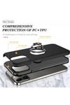 Mey İthalat®  iPhone 13 Pro Kılıf Elit Yüzüklü Kapak - Siyah