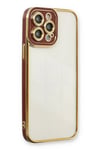 Mey İthalat®  iPhone 13 Pro Kılıf Liva Lens Silikon - Bordo