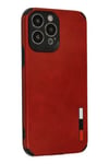 Mey İthalat®  iPhone 13 Pro Kılıf Loop Deri Silikon - Kırmızı