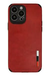 Mey İthalat®  iPhone 13 Pro Kılıf Loop Deri Silikon - Kırmızı
