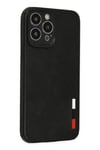 Mey İthalat®  iPhone 13 Pro Kılıf Loop Deri Silikon - Siyah