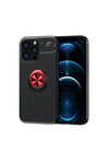 Mey İthalat®  iPhone 13 Pro Kılıf Range Yüzüklü Silikon - Siyah-Kırmızı