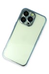 Mey İthalat®  iPhone 13 Pro Max Kılıf  Lensli Silikon - Açık Mavi