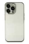 Mey İthalat®  iPhone 13 Pro Max Kılıf  Lensli Silikon - Gümüş