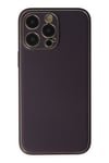 Mey İthalat®  iPhone 13 Pro Max Kılıf Coco Deri Silikon Kapak - Derin Mor