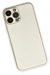 Mey İthalat®  iPhone 13 Pro Max Kılıf Coco Karbon Silikon - Beyaz