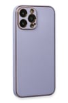 Mey İthalat®  iPhone 13 Pro Max Kılıf Coco Deri Silikon Kapak - Açık Lila