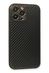 Mey İthalat®  iPhone 13 Pro Max Kılıf Coco Karbon Silikon - Siyah