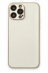 Mey İthalat®  iPhone 13 Pro Max Kılıf Coco Karbon Silikon - Beyaz