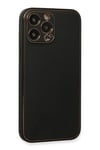 Mey İthalat®  iPhone 13 Pro Max Kılıf Coco Deri Silikon Kapak - Siyah