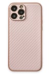 Mey İthalat®  iPhone 13 Pro Max Kılıf Coco Karbon Silikon - Pembe