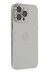 Mey İthalat®  iPhone 13 Pro Max Kılıf Luko Lens Silikon - Gümüş